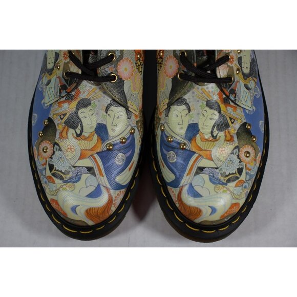 Dr. Martens 1461 Eastern Art Japanese Artist Studded Oxford Mens 9 RARE A1622 - Picture 3 of 8